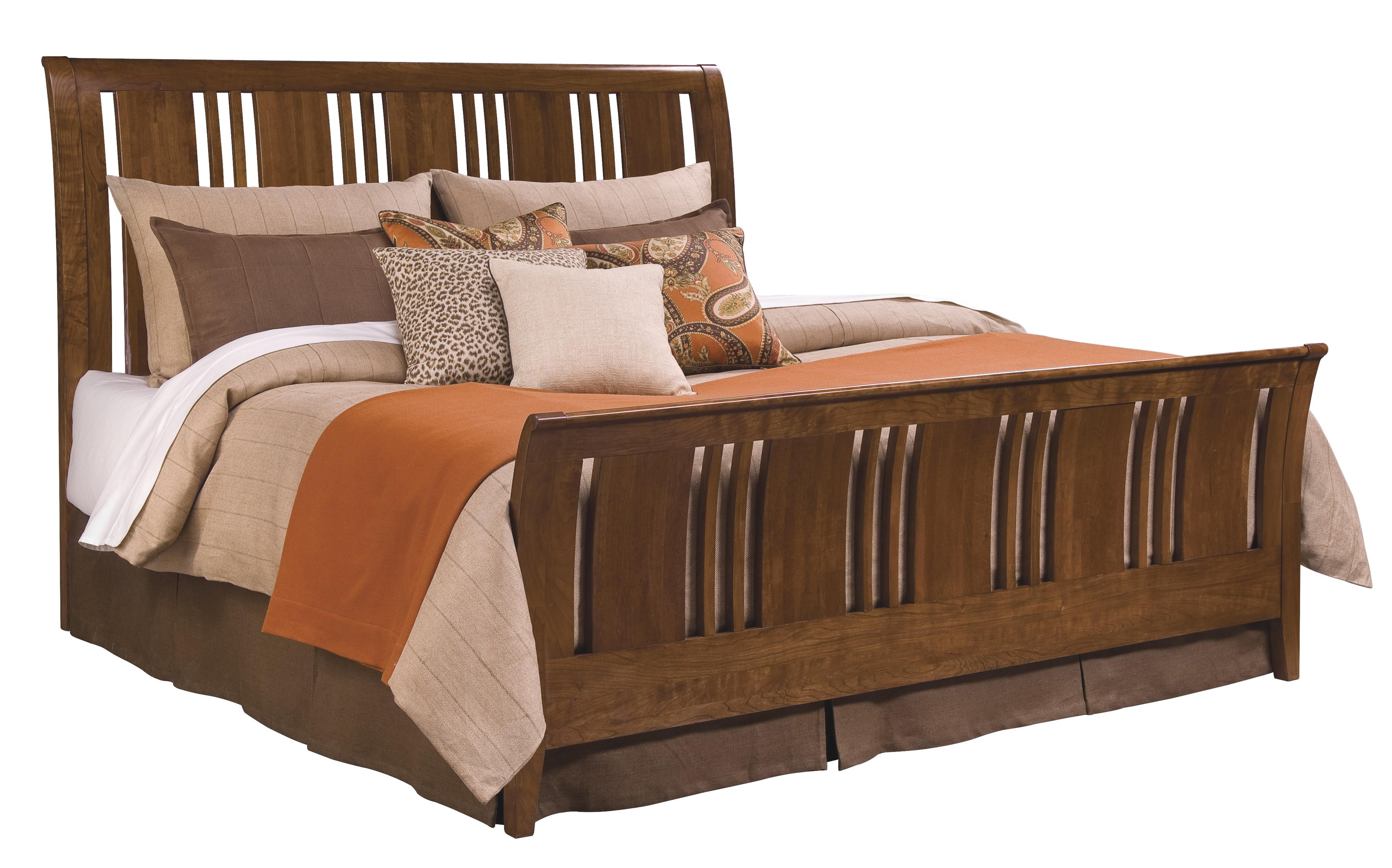 Kincaid Furniture Cherry Park 63152PV King Slat Sleigh Bed Becker